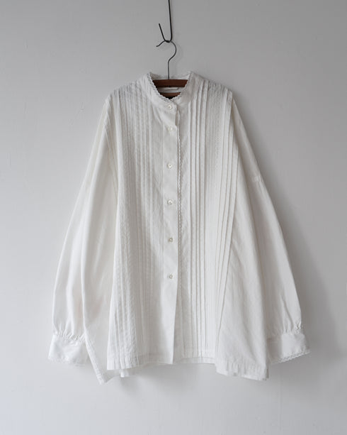 Heirloom Pintuck Lace Blouse / White