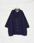 Linen Cotton Open Collar Shirt / Beige・Navy