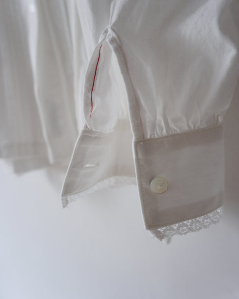 Heirloom Pintuck Lace Blouse / White
