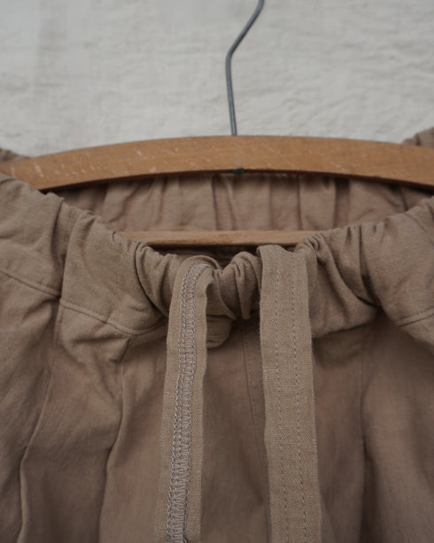 Linen Cotton Tuck Pants / Beige・Navy