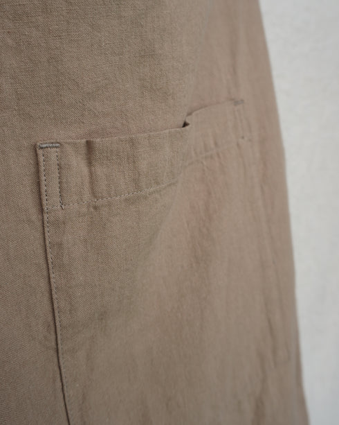 Linen Cotton Tuck Pants / Beige・Navy