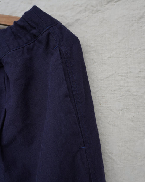 Linen Cotton Tuck Pants / Beige・Navy