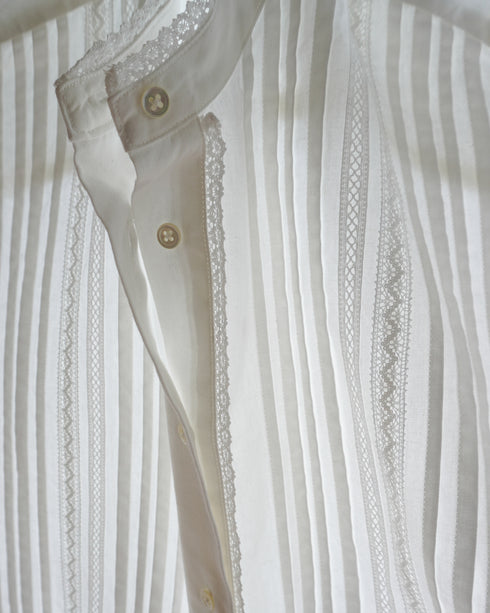Heirloom Pintuck Lace Blouse / White