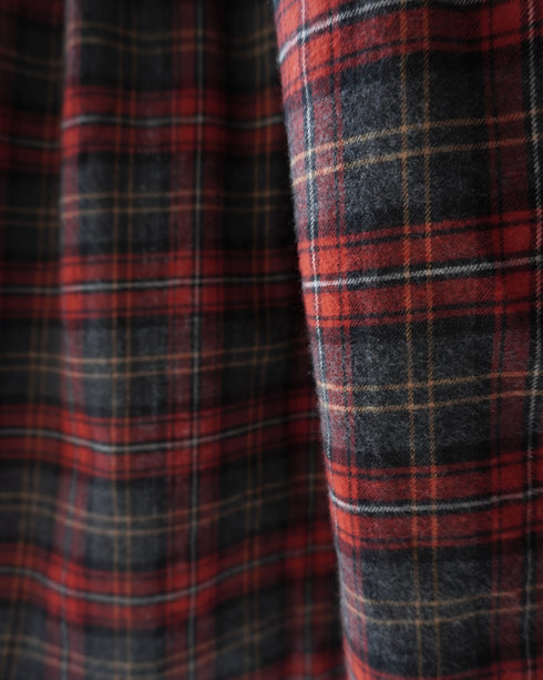 Nel Check Gathered Skirt / Black Watch・Red Check