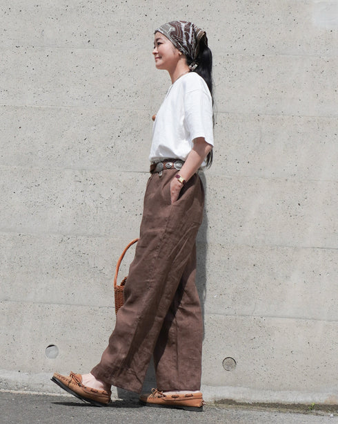Linen Ease Pants / Natural・Brown・Black