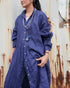 Linen Tuck Shirt Dress / Khakibeige・Frenchblue