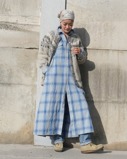 INDIGO Ombre Western Shirt Dress