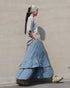 Dobby Check Frill Skirt / Beige・Blue・Charcoal