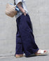 Linen Cotton Tuck Pants / Beige・Navy
