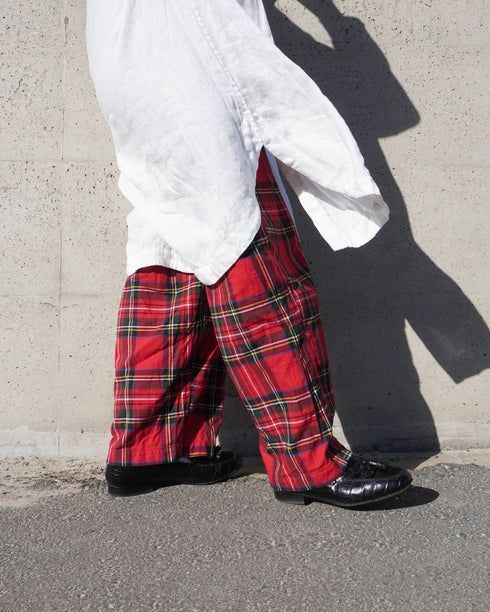 Linen Tuck Shirt Dress / White・Black