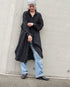 Linen Tuck Shirt Dress / White・Black
