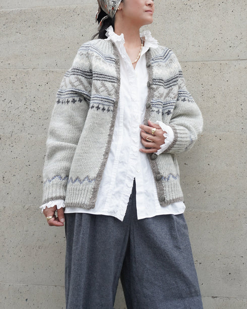 Nordic Knit Cardigan / Gray