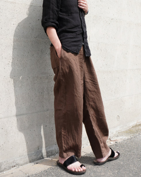 Linen Ease Pants / Natural・Brown・Black