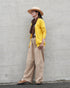 Linen Cotton Tuck Pants / Beige・Navy