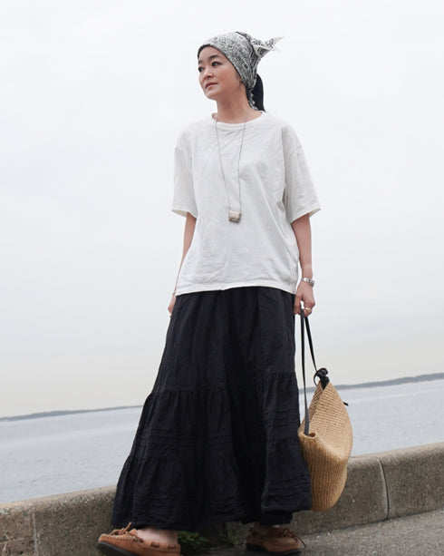 Raffy Cotton Ease Tee / White・Gray・Khaki