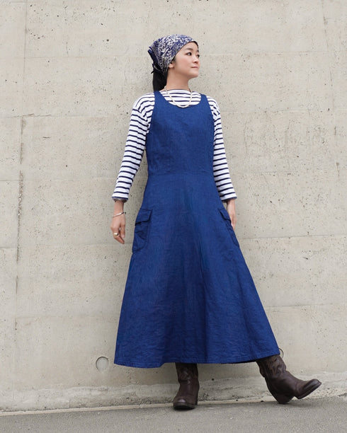 "3月4日 (水) 21:00〜販売開始" INDIGO Racerback Dress