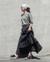 Dobby Check Frill Skirt / Beige・Blue・Charcoal
