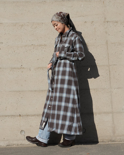 INDIGO Ombre Western Shirt Dress