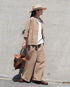 Linen Cotton Tuck Pants / Beige・Navy