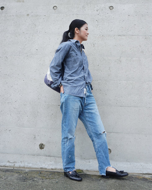 INDIGO Chambray Work Shirt / Blue・Navy