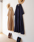 Linen Cotton Open Collar Dress / Beige・Navy