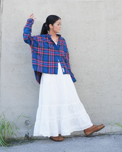 INDIGO Tartan Over Shirt / Red・Blue