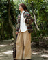 Jacquard Shetland Wool Knit Cardigan / Brown