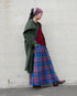 INDIGO Tartan Gathered Skirt / Red・Blue