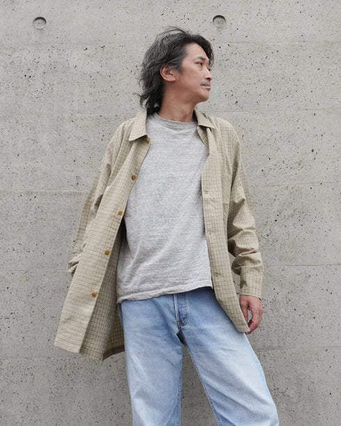 Dobby Check Over Shirt / Beige・Blue・Charcoal
