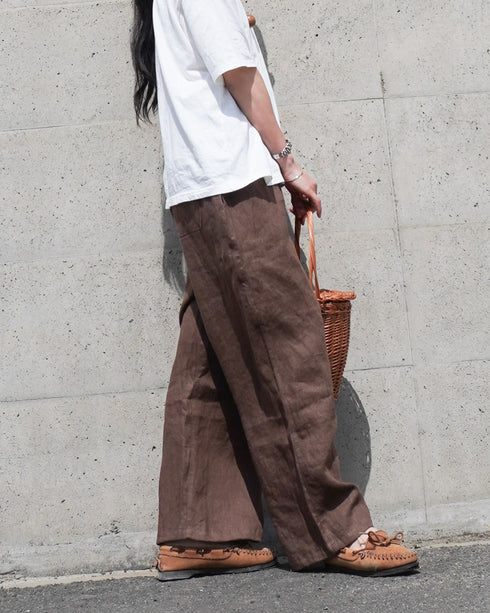 Linen Ease Pants / Natural・Brown・Black