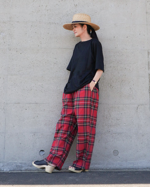 〈再入荷〉INDIGO Tartan Ease Pants / Red・Blue