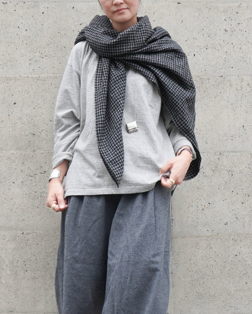Wool Check Square Stole / Gingham Check・Small Check