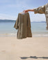 Linen 2way Henley Tee / Khaki・Black