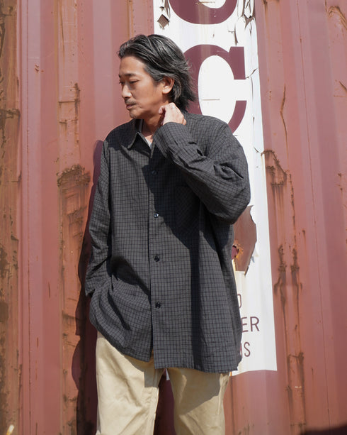 Dobby Check Over Shirt / Beige・Blue・Charcoal