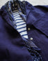 Linen Cotton Open Collar Shirt / Beige・Navy