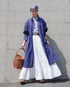 Linen Tuck Shirt Dress / Khakibeige・Frenchblue