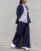 Linen Cotton Tuck Pants / Beige・Navy