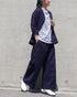 Linen Cotton Tuck Pants / Beige・Navy