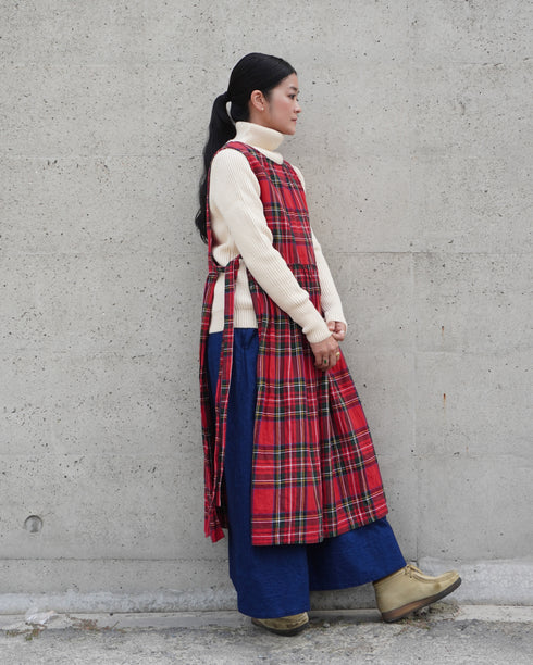 INDIGO Tartan Apron Dress / Red・Blue