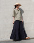Tuck Tiered Skirt / White・Black