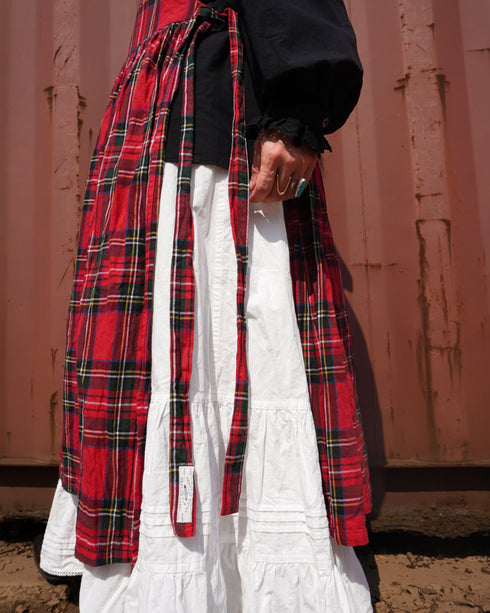 INDIGO Tartan Apron Dress / Red・Blue