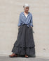 Dobby Check Frill Skirt / Beige・Blue・Charcoal