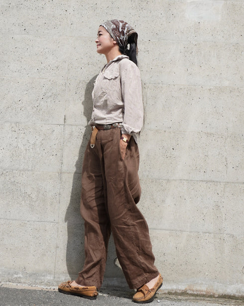 Linen Ease Pants / Natural・Brown・Black