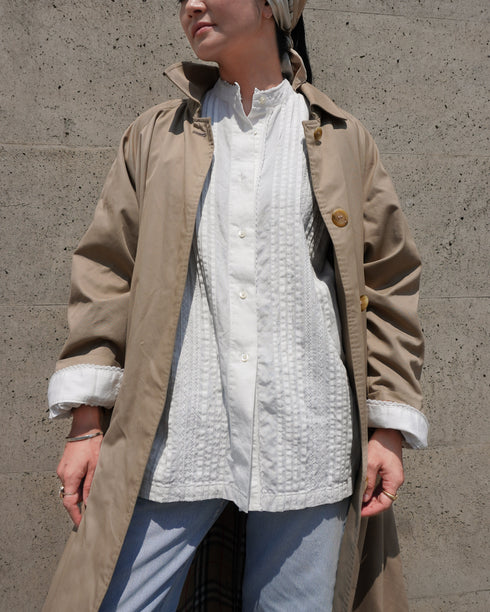 Heirloom Pintuck Lace Blouse / White