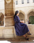 Linen Gather Dress / Khakibeige・Frenchblue
