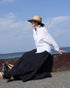 Tuck Tiered Skirt / White・Black