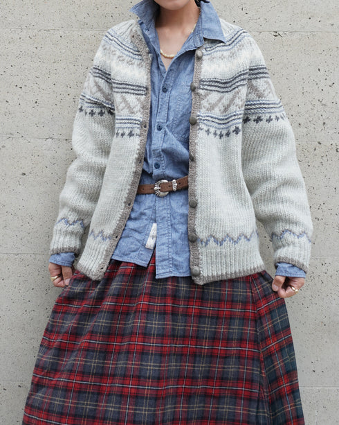 Nordic Knit Cardigan / Gray