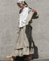 Dobby Check Frill Skirt / Beige・Blue・Charcoal
