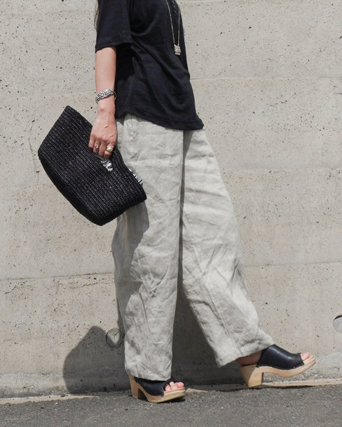 Linen Ease Pants / Natural・Brown・Black
