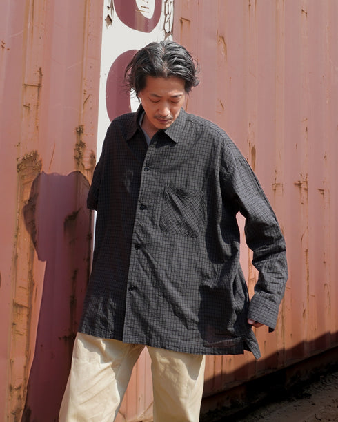 Dobby Check Over Shirt / Beige・Blue・Charcoal